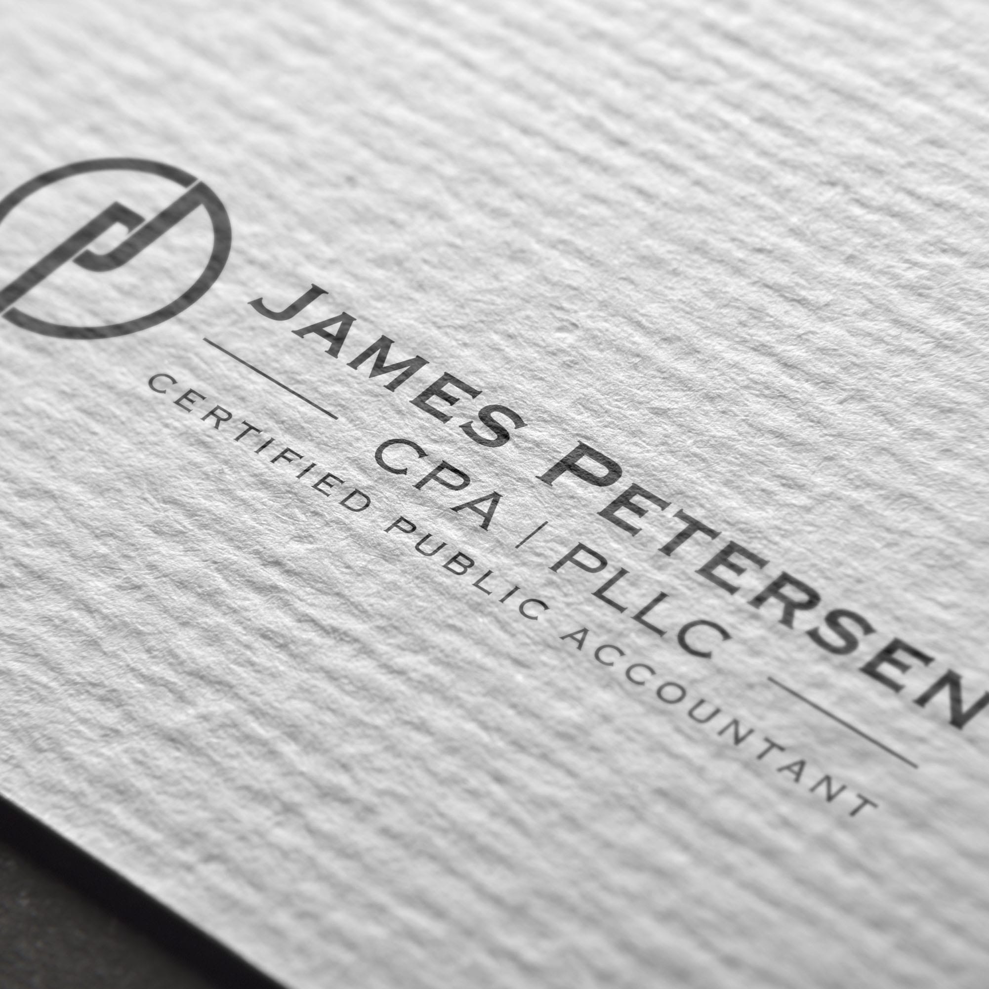 James Petersen CPA mocked up business card.