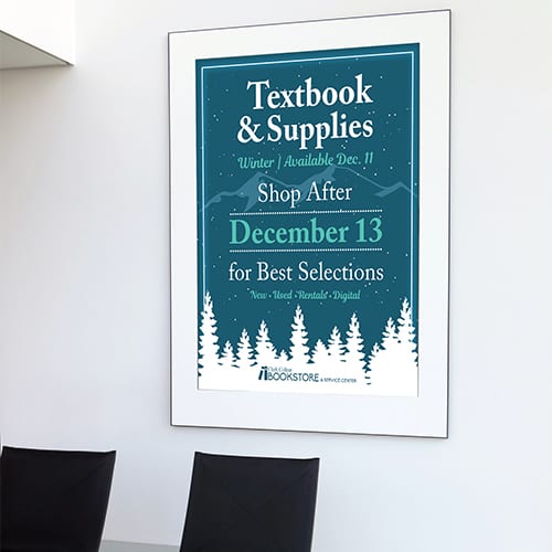 Textbook & Supplies flyer mockup.
