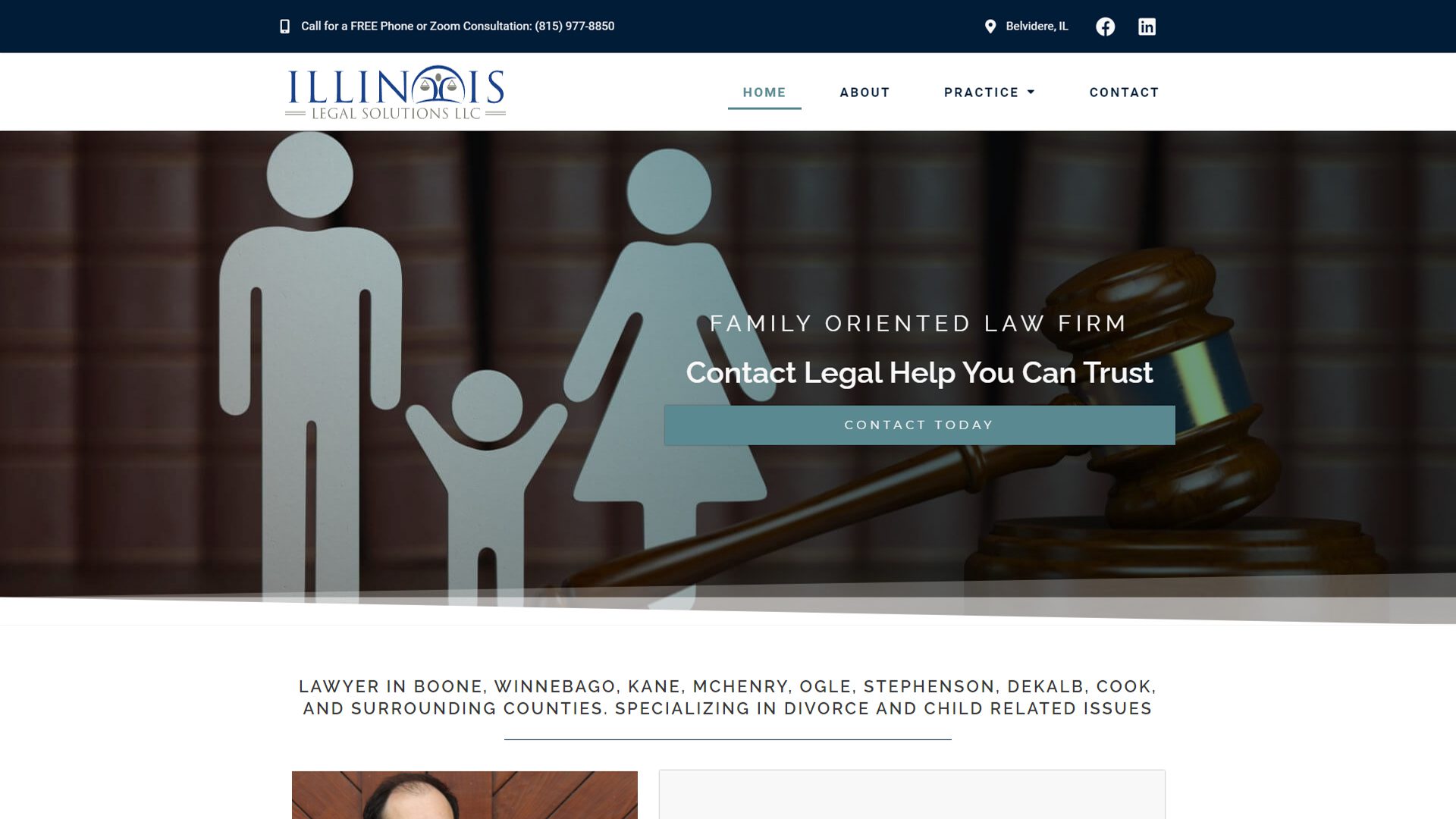 Screenshot of Illinois Legal Solutions website.