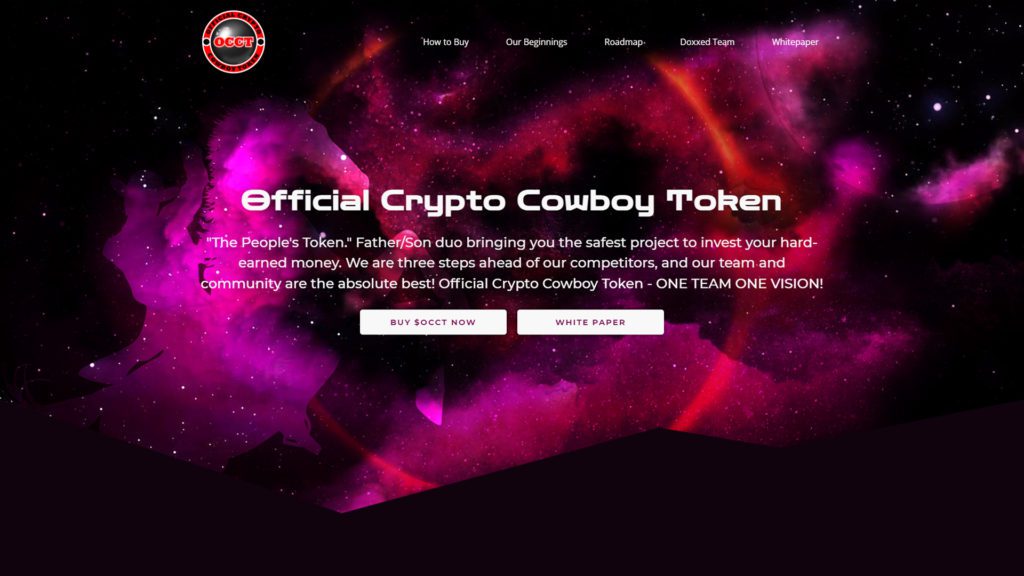 Screenshot of OCCT website.